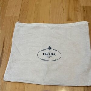 Prada White Storage Bag with Logo